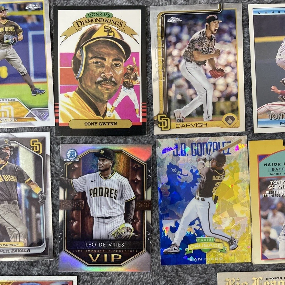 San Diego Padres Baseball 24 Card Lot - Auto, RC, Stars,‎ Inserts, Parallels